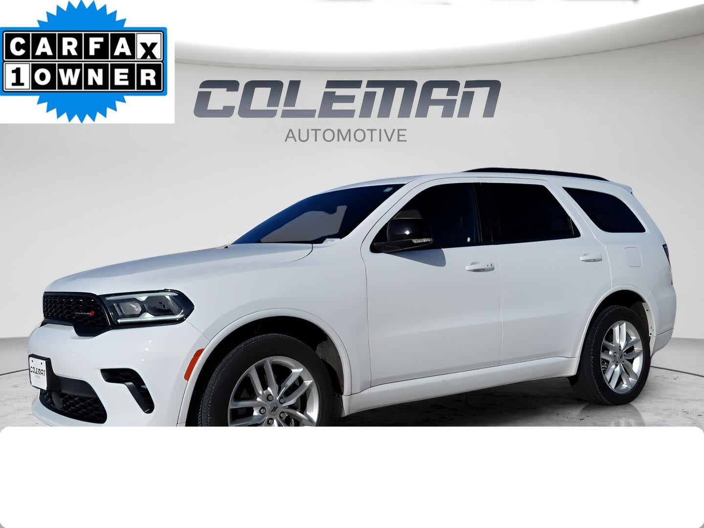2024 Dodge Durango GT Plus in White Knuckle Clearcoat — front three-quarter view