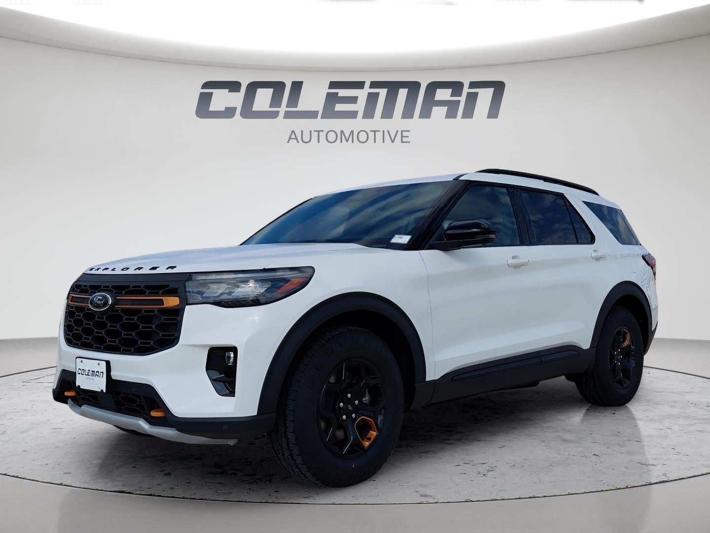 2026 Ford Explorer Tremor in Star White Metallic Tri-Coat — front three-quarter view