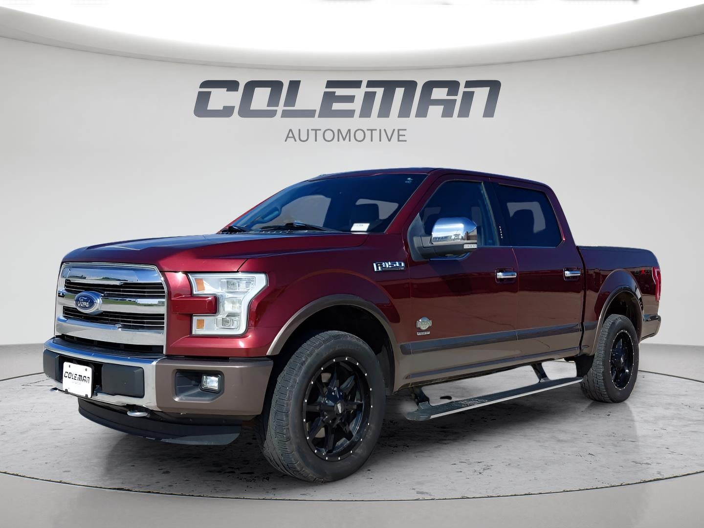 2016 Ford F-150 King Ranch in Bronze Fire And Caribou Metallic — front three-quarter view