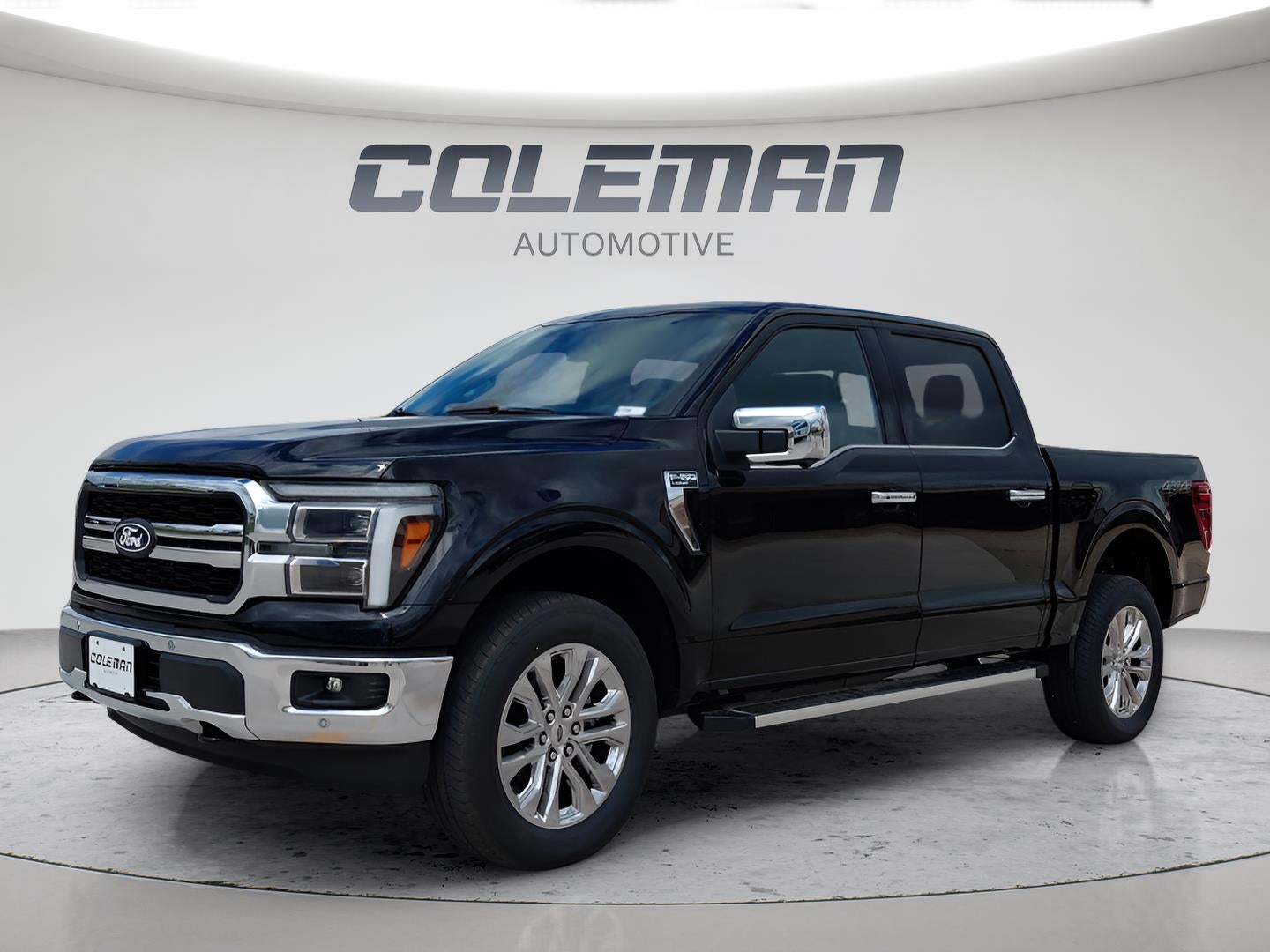 2026 Ford F-150 LARIAT in Agate Black — front three-quarter view