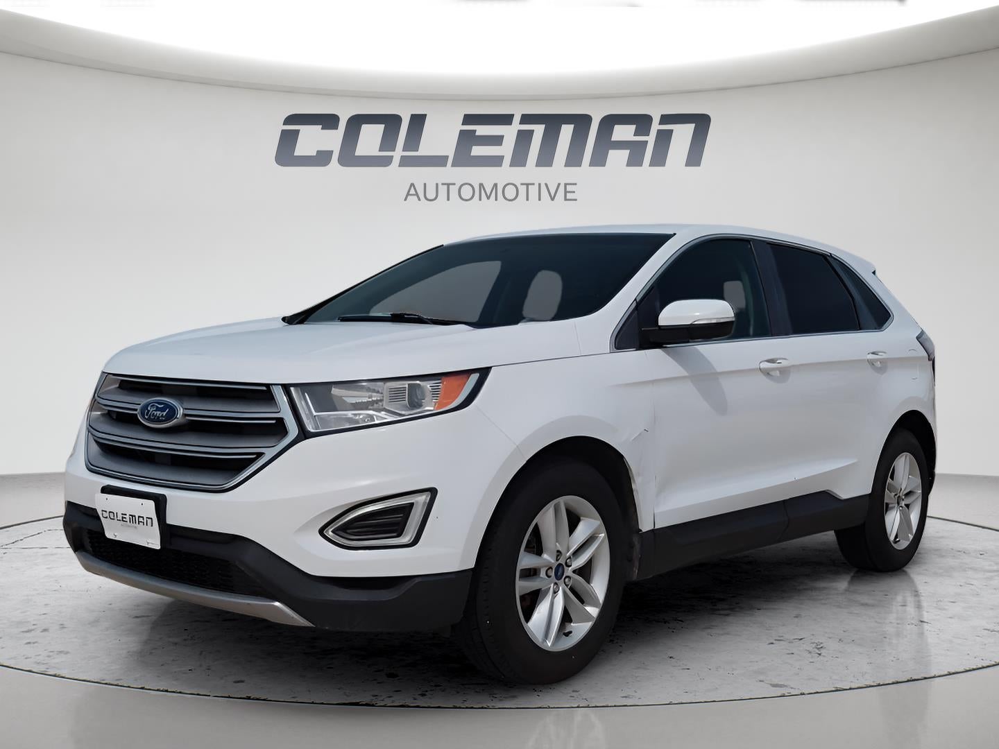 2017 Ford Edge SEL in Oxford White — front three-quarter view