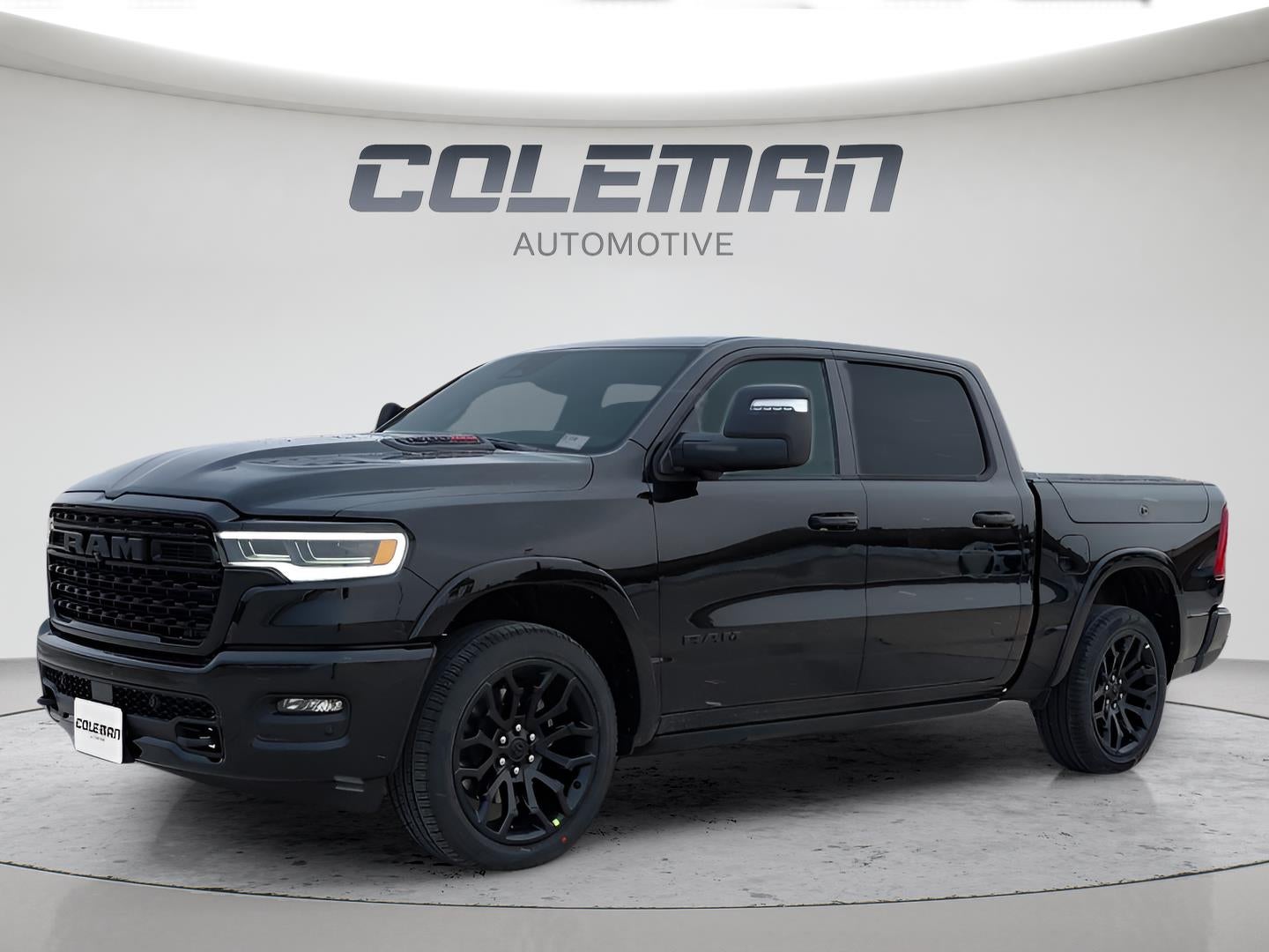 2026 RAM 1500 Limited in Diamond Black Crystal Pearlcoat — front three-quarter view