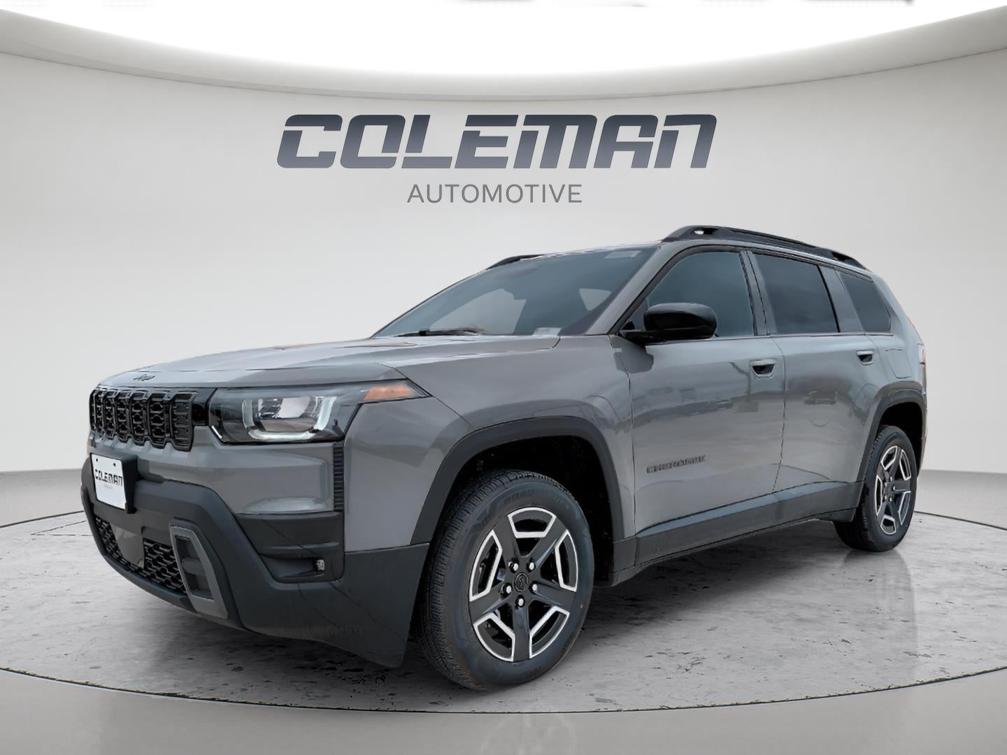 2026 Jeep Cherokee Laredo in Sting-Gray Clear-Coat Exterior Paint — front three-quarter view