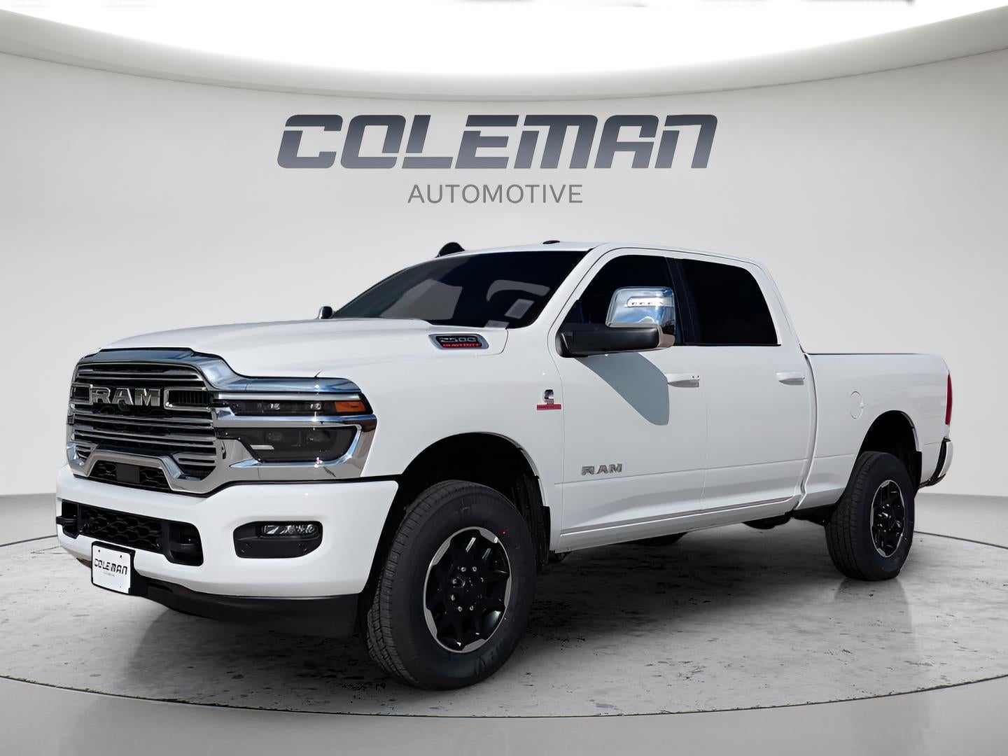 2026 RAM 2500 Laramie in Bright White Clear-Coat Exterior Paint — front three-quarter view